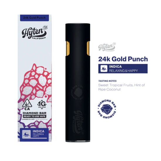 24K Gold Punch (i) Diamond Bar All In One Vape 1G