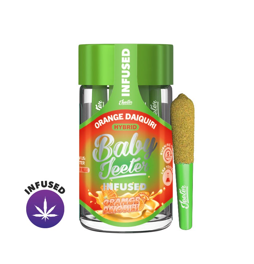 Orange Daquiri (h) Baby Jeeter Rosin/ Diamond Infused Pre-roll 5 Pack 2.5G