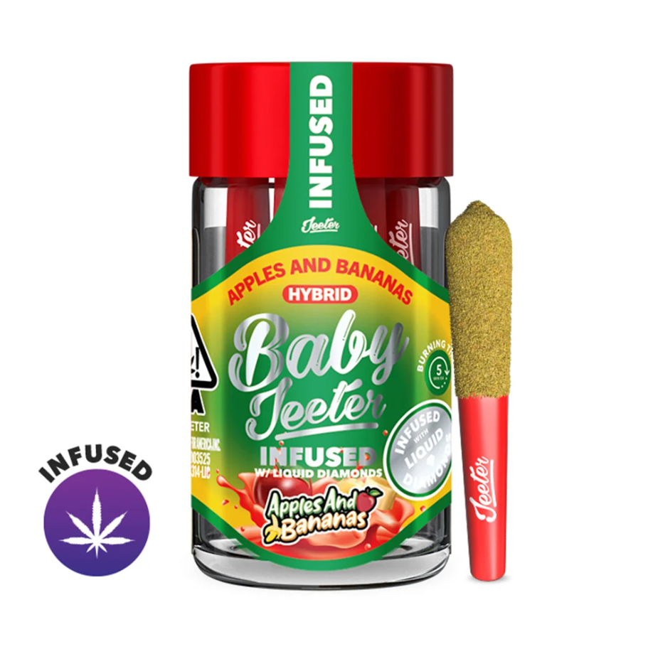 Apples & Bananas (h) Baby Jeeter Diamond Infused Pre-roll 5 Pack 2.5G